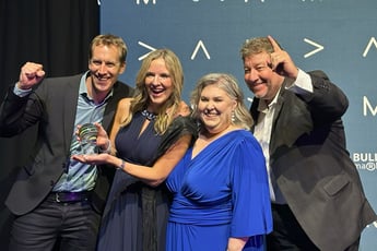 Accepting the crystal awards