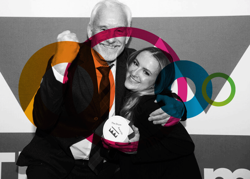 Fifth Ring employees celebrating our Gold win for Energy and Industry at the Drum Awards for Marketing