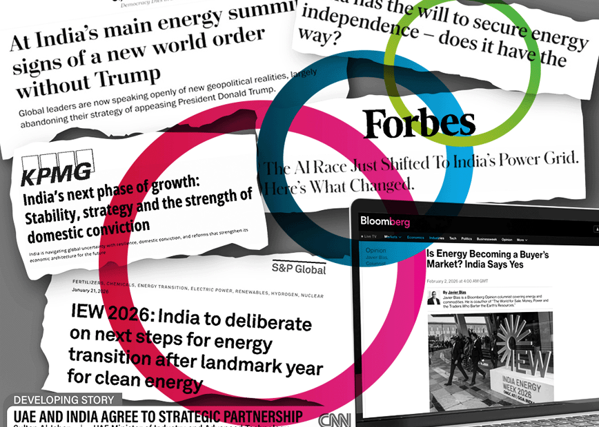 Collage showing PR and media coverage for B2B energy companies looking to internationalise